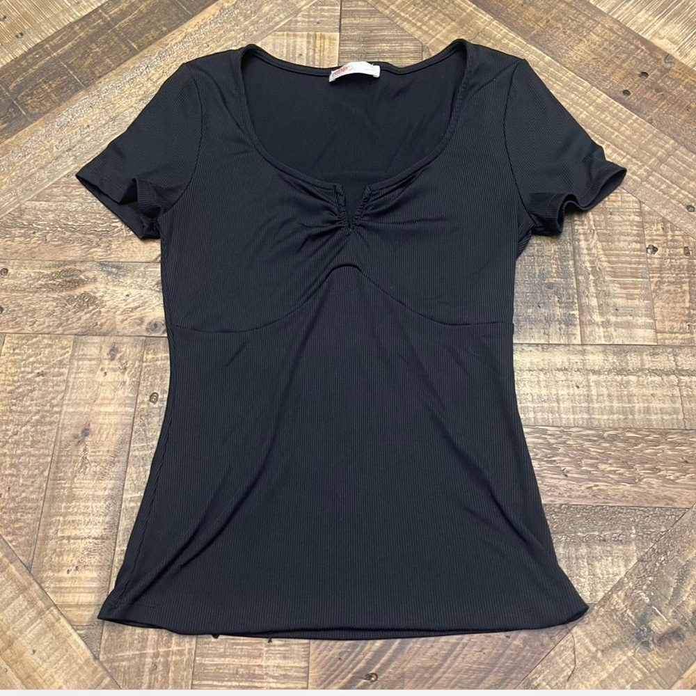 Intimo Black Ruched Women's Blouse